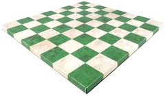 Worldwise Imports: Emerald & Cream Leatherette Chessboard 14.5''